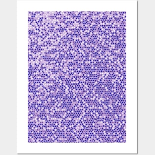 Purple White Abstraction Stain Glass Grid Art Posters and Art